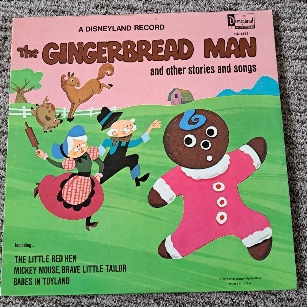 Disneyland Gingerbread Man Vinyl Record 1969 Stories Songs Collectible Used